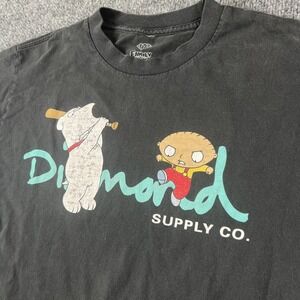Diamond Supply Co. Black family guy‎  Graphic Tee collab Sz. M Comedy Nostalgia